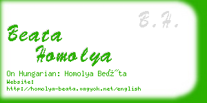 beata homolya business card